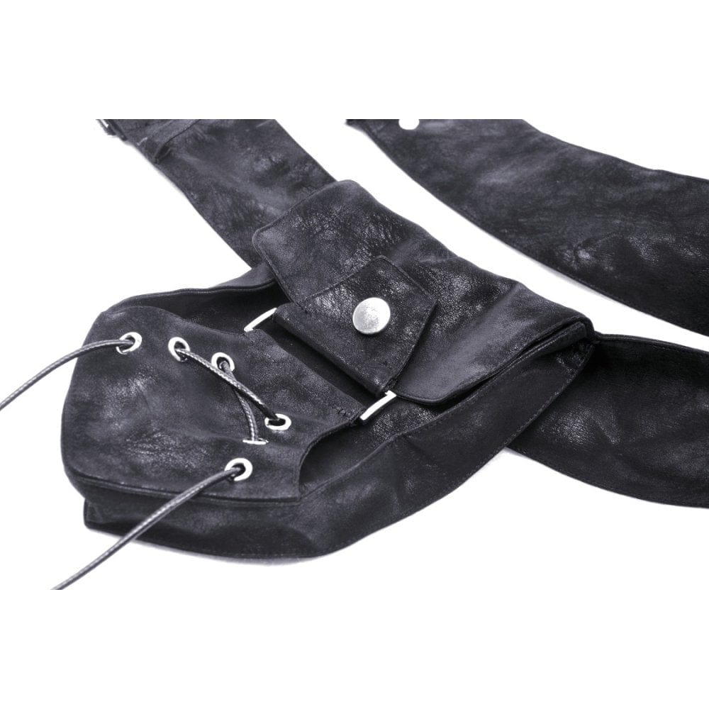 Darkinlove Women's Punk Studded Faux Leather Belt with Bag