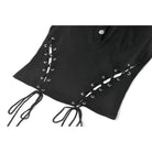 Darkinlove Women's Punk Studded Lace-up Turn-down Collar Sleeveless Top