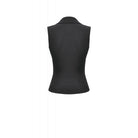 Darkinlove Women's Punk Studded Lace-up Zip Turn-down Collar Vest