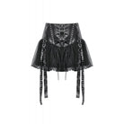 Darkinlove Women's Punk Studded Mesh Faux Leather Skirt
