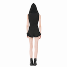 Darkinlove Women's Punk Studded Zipper Hooded Vest