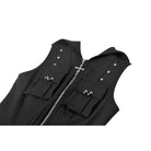 Darkinlove Women's Punk Studded Zipper Hooded Vest