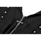 Darkinlove Women's Punk Studded Zipper Hooded Vest