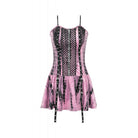 Darkinlove Women's Punk Tie-dyed Mesh Splice Slip Dress