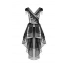 Darkinlove Women's Punk  V-neck Multilayered Mesh Dress