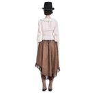 Darkinlove Women's Steampunk Floral Lace Trim High-Low Hem Skirt