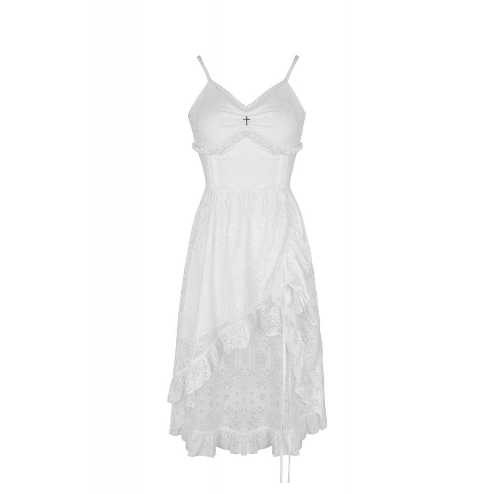 Darkinlove Women's Steampunk White Cocktail Floral Lace Slip Dresses