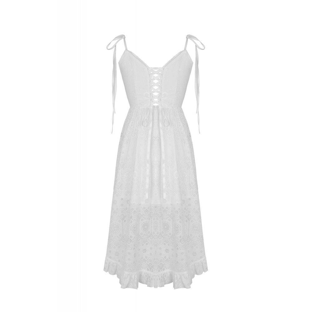 Darkinlove Women's Steampunk White Cocktail Floral Lace Slip Dresses