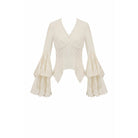 Darkinlove Women's Stempunk Lace-up Layered Flared Sleeved Shirt