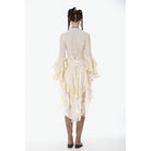 Darkinlove Women's Stempunk Lace-up Layered Flared Sleeved Shirt