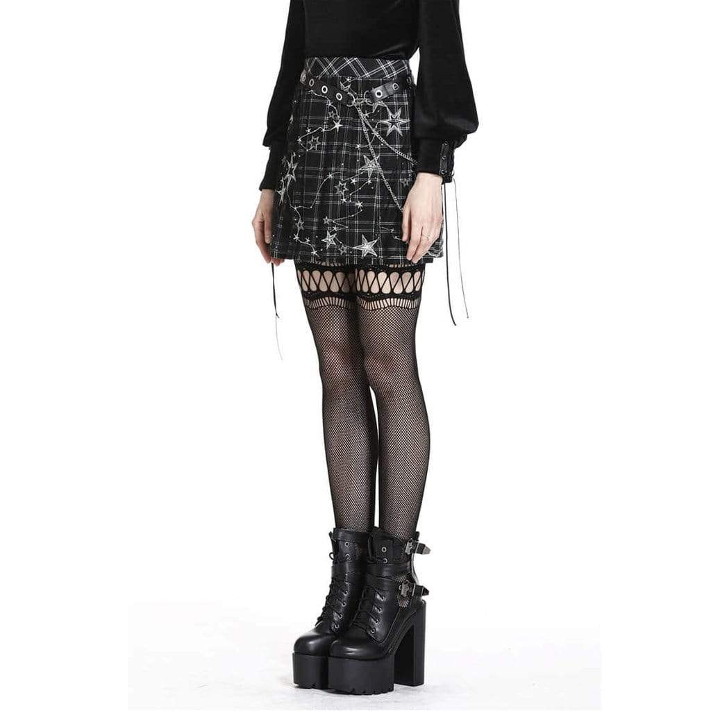 Darkinlove Women's Tartan & Starr Punk Skirt