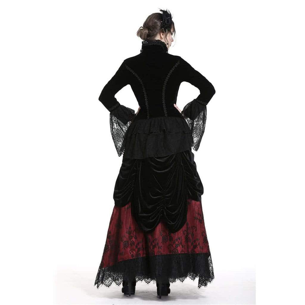 Darkinlove Women's Velour & Lace fitted Goth Jacket