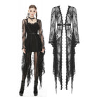 Darkinlove Women's Vintage Gothic Sheer Floral Lace Maxi Cape with Belts