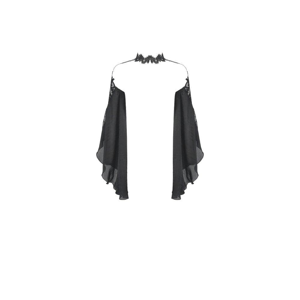 Darkinlove Women's Vintage Tulle Large Sleeves Halter Capes