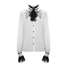DEVIL FASHION Men's Goth Puff Sleeved Shirt With Bow tie