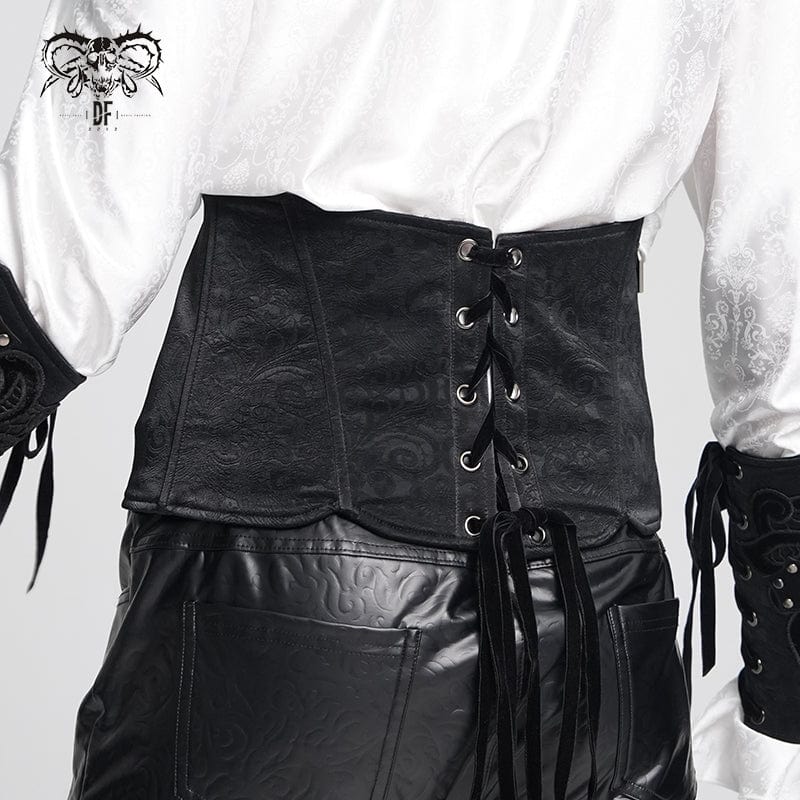 DEVIL FASHION Men's Gothic Braided Buckle Girdle