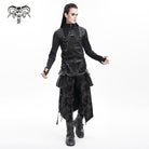 DEVIL FASHION Men's Gothic Buckle-up Chain Rivets Skirt
