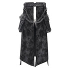 DEVIL FASHION Men's Gothic Buckle-up Chain Rivets Skirt