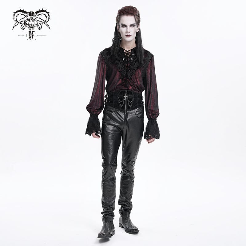 DEVIL FASHION Men's Gothic Buckle-up Cross Chain Girdle