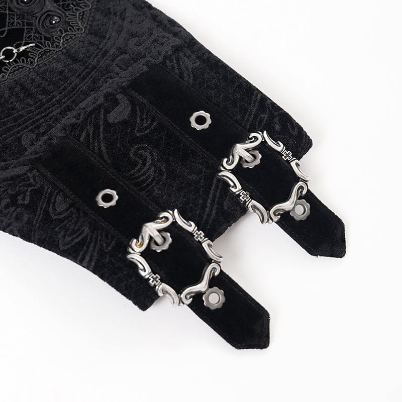 DEVIL FASHION Men's Gothic Buckle-up Cross Chain Girdle