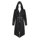 DEVIL FASHION Men's Gothic Buckle-up Eyelets Jacket with Hood