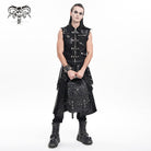 DEVIL FASHION Men's Gothic Buckle-up Rivets Skull Bag