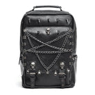 DEVIL FASHION Men's Gothic Buckle-up Rivets Skull Bag