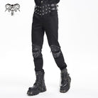 DEVIL FASHION Men's Gothic Buckle-up Studs Trousers