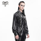 DEVIL FASHION Men's  Gothic Chain Eyelets Skull Shirt