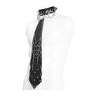 DEVIL FASHION Men's Gothic Chain Splice Buckle Choker Necktie