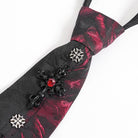 DEVIL FASHION Men's Gothic Contrast Color Cross Necktie