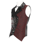 DEVIL FASHION Men's Gothic Contrast Color Embossed Feather Waistcoat