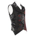 DEVIL FASHION Men's Gothic Contrast Color Embossed Feather Waistcoat