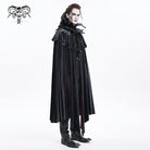 DEVIL FASHION Men's Gothic Crochet Strap Cloak Black Red
