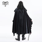 DEVIL FASHION Men's Gothic Crochet Strap Cloak Black Red