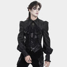 DEVIL FASHION Men's Gothic Cross Beaded Neckwear Black