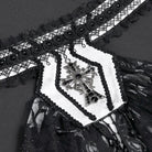 DEVIL FASHION Men's Gothic Cross Beaded Neckwear White