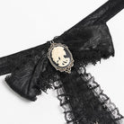 DEVIL FASHION Men's Gothic Cross Lace Ruffled Neckwear Black