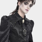 DEVIL FASHION Men's Gothic Cross Lace Ruffled Neckwear Black