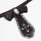 DEVIL FASHION Men's Gothic Cross Lace Ruffled Neckwear Red