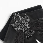DEVIL FASHION Men's Gothic Cross Layered Bowknot Neckwear Black