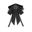 DEVIL FASHION Men's Gothic Cross Layered Bowknot Neckwear Black