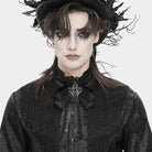 DEVIL FASHION Men's Gothic Cross Layered Bowknot Neckwear Black