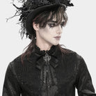 DEVIL FASHION Men's Gothic Cross Layered Bowknot Neckwear Black