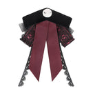DEVIL FASHION Men's Gothic Cross Layered Bowknot Neckwear Black-Red
