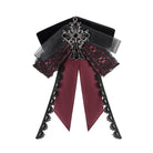 DEVIL FASHION Men's Gothic Cross Layered Bowknot Neckwear Black-Red