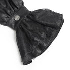 DEVIL FASHION Men's Gothic Cross Spider Turn-down Collar Bishop Sleeved Shirt Black