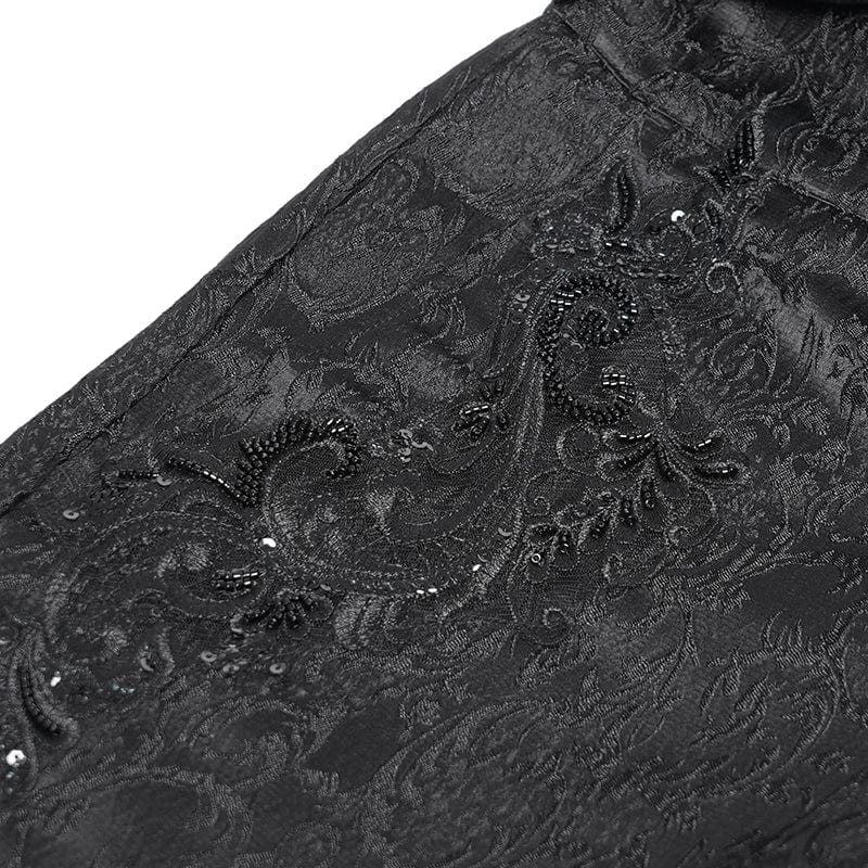 DEVIL FASHION Men's Gothic Double Buckles High-waisted Suit Pants