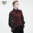 DEVIL FASHION Men's Gothic Embossed Feather Waistcoat