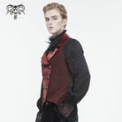DEVIL FASHION Men's Gothic Embossed Feather Waistcoat